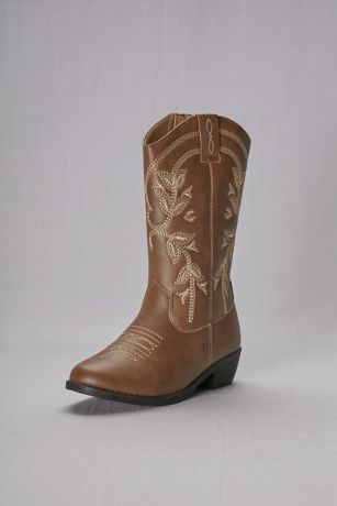 Kensie Girl Brown Boots (Girls Embroidered Cowboy Boots)